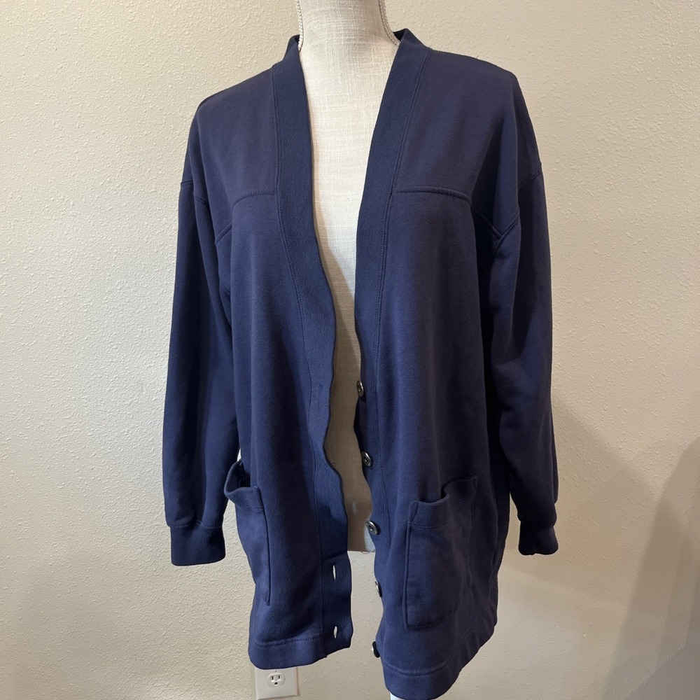 Vintage USA Olympic Cardigan Adult Medium Navy 90s JcPenney Button Sweater Comfy - Picture 6 of 8